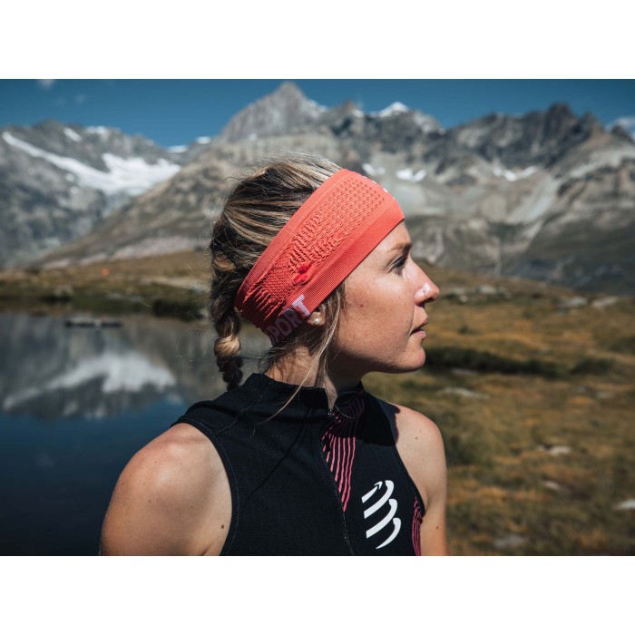 Compressport juosta Headband On/Off, Coral, Uniq Size