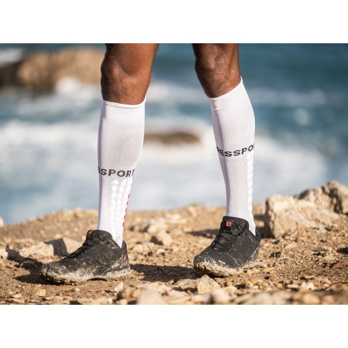 Compressport kojinės Full Socks Run, White, T1