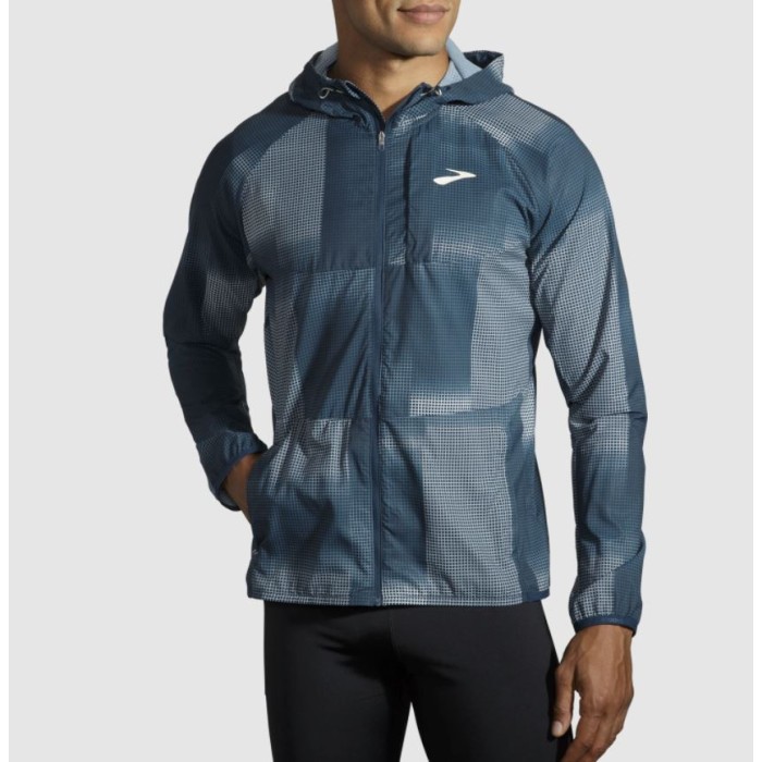 Brooks striukė Canopy Jacket M-M indigo rush/altitude print