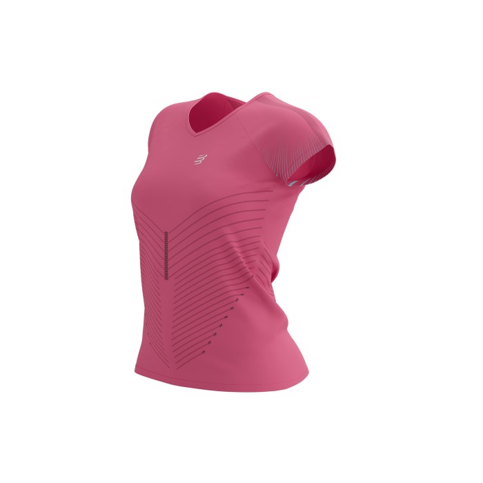 Compressport marškinėliai Performance SS W-XS hot pink/aqua