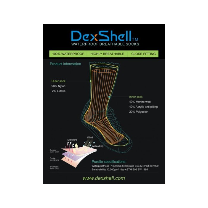 DexShell kojinės Thermlite socks 47-49 black