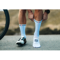 Compressport kojinės Pro Racing Socks v4.0 Bike 35-38 white/primerose