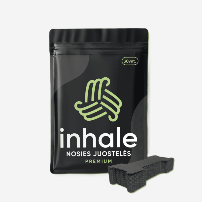 INHALE PREMIUM nosies juostelės 30 vnt. INHALE PREMIUM nosies juostelės 30 vnt.